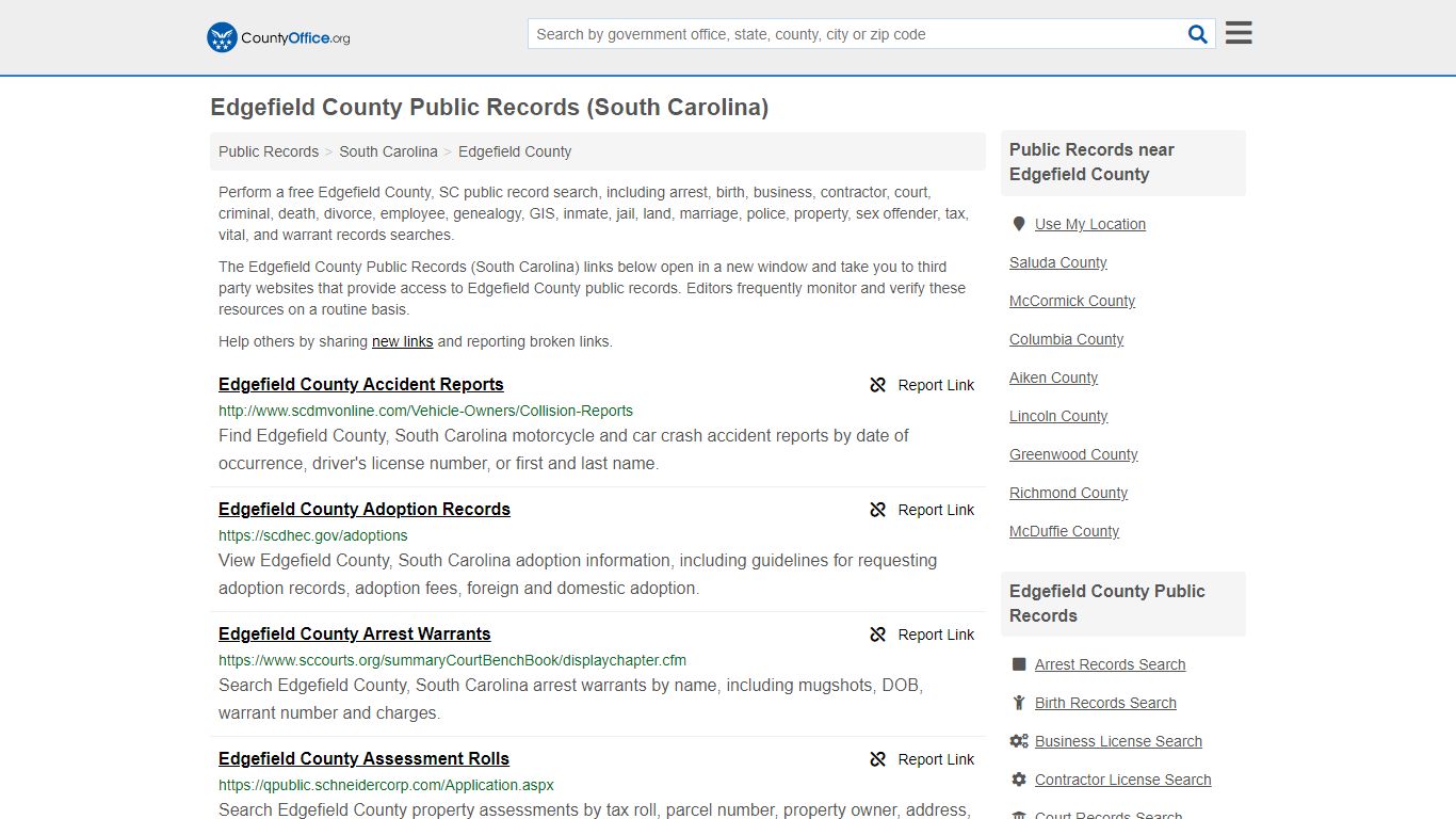 Public Records - Edgefield County, SC (Business, Criminal ...